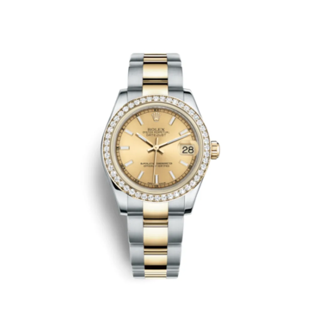 Rolex Datejust 31 Rolesor Yellow Diamond / Oyster / Champagne