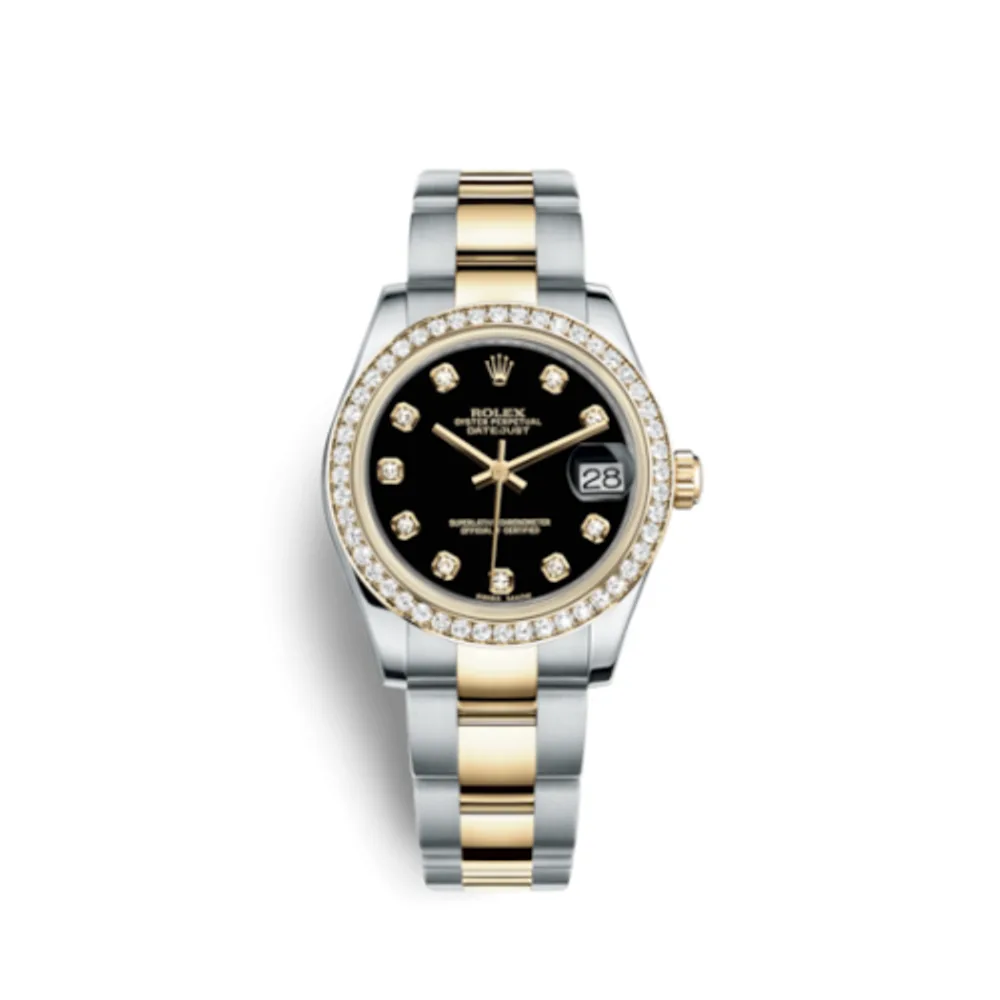 Rolex Datejust 31 Rolesor Yellow Diamond / Oyster / Black Diamond