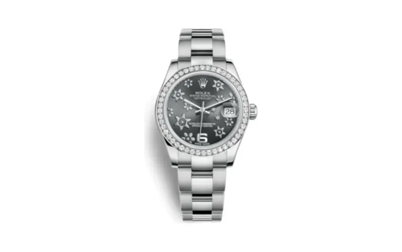 Rolex Datejust 31 Stainless Steel Diamond / Oyster / Dark Rhodium Floral