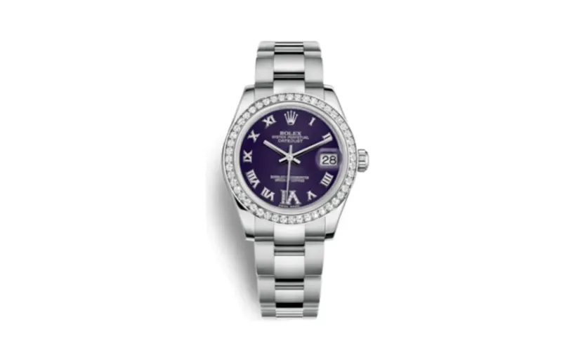 Rolex .Datejust 31 Stainless Steel Diamond / Oyster / Purple - Roman