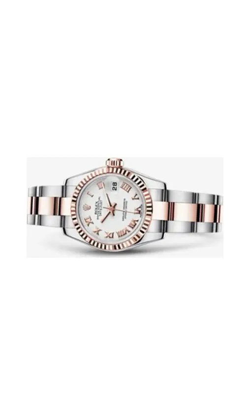 Rolex Lady-Datejust 26 Rolesor Everose Fluted White Oyster