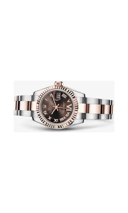 Rolex Lady-Datejust 26 Rolesor Everose Fluted Chocolate Oyster