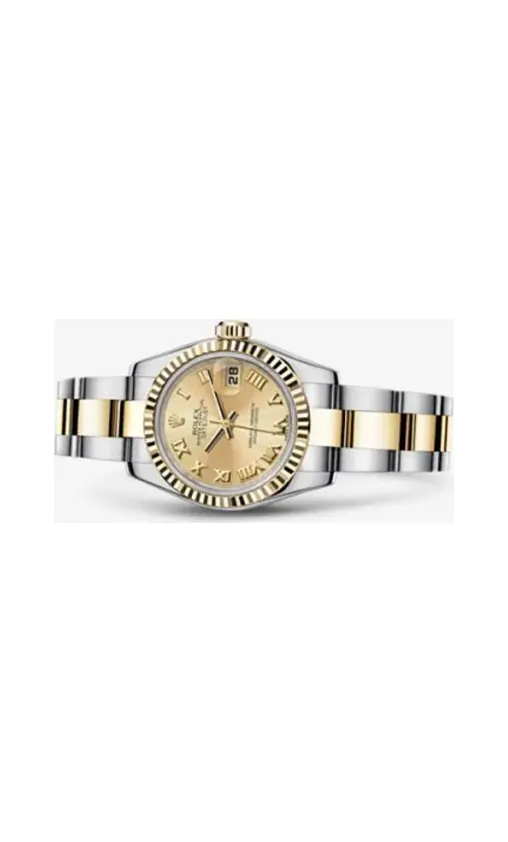 Rolex Lady-Datejust 26 Rolesor Fluted Champagne Oyster