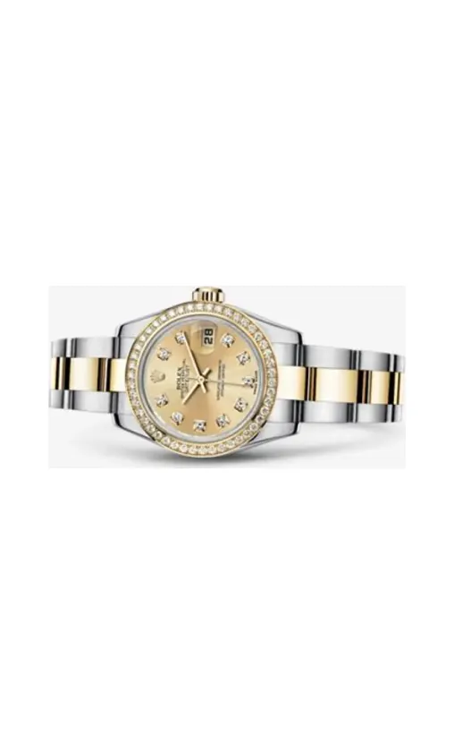 Rolex Lady-Datejust 26 Rolesor Diamond Champagne Diamond Oyster