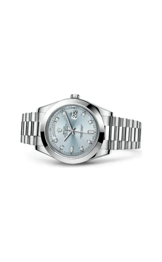 Rolex Day-Date II Platinum Silver Diamonds