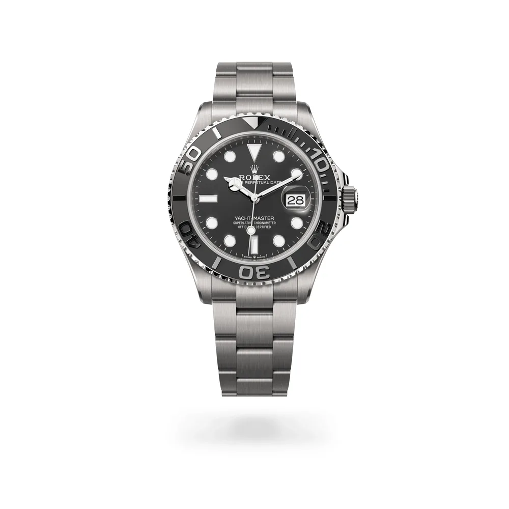 Rolex Oyster Perpetual Yacht-Master 42, RLX titanium, Intense black dial