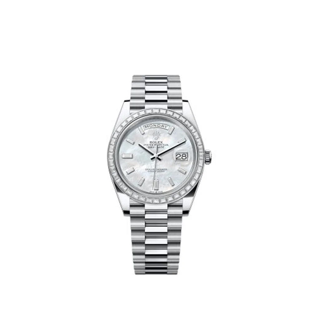Rolex Day-Date 40 Platinum - Baguette / MOP - Baguette