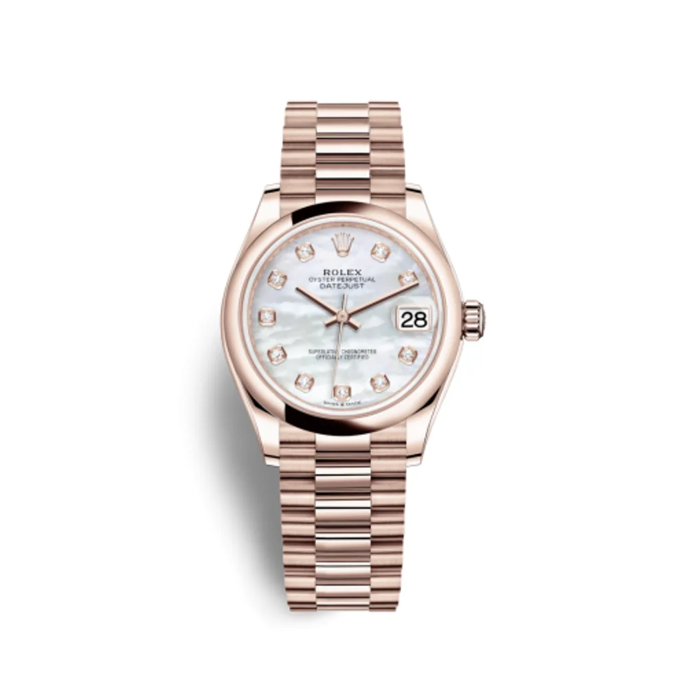 Rolex Datejust 31 Rose Gold / Domed / MOP / President