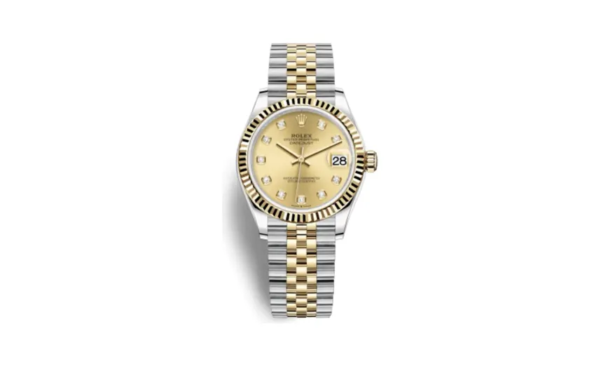 Rolex Datejust 31 Stainless Steel / Yellow Gold / Fluted / Champagne - Diamond / Jubilee