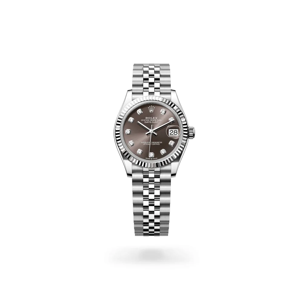 Rolex Datejust 31 Oyster, 31 mm, Oystersteel and white gold, White Rolesor, Dark grey dial