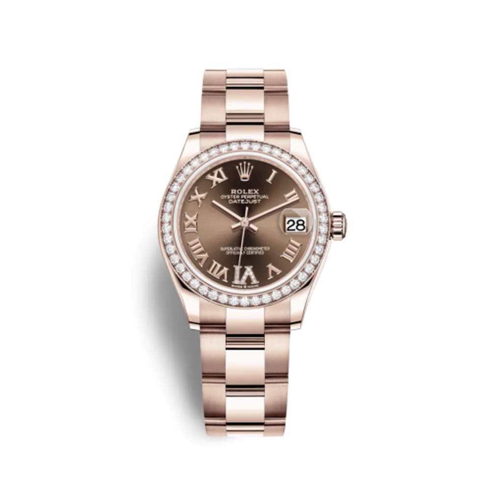 Rolex Datejust 31 Rose Gold / Diamond / Chocolate - Roman / Oyster