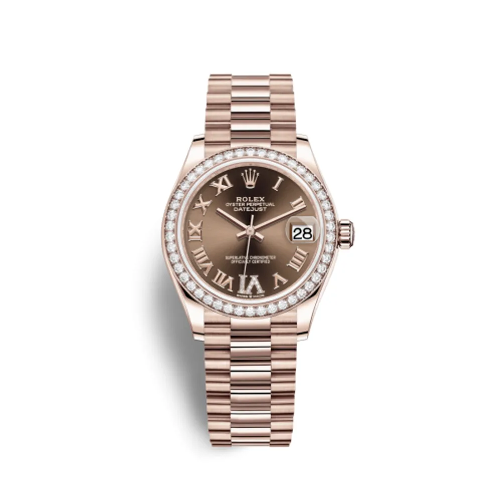 Rolex Datejust 31 Rose Gold / Diamond / Chocolate - Roman / President
