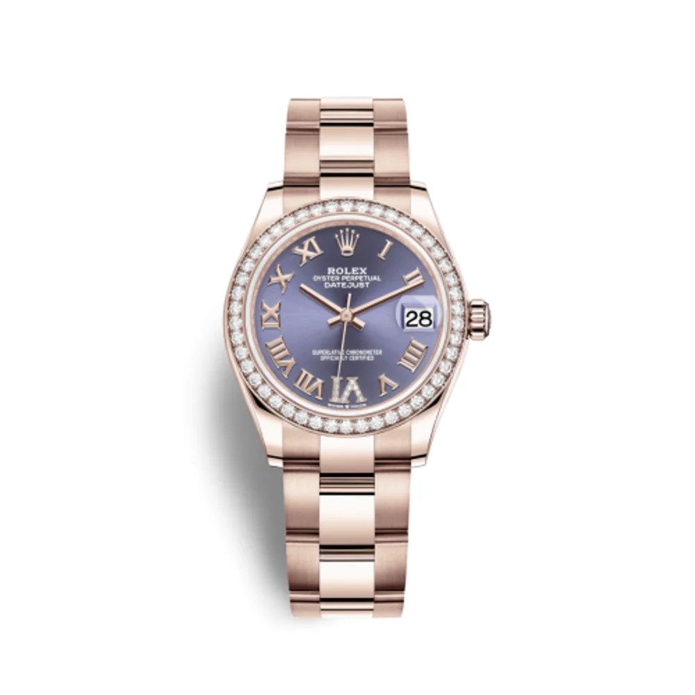 Rolex Datejust 31 Rose Gold / Diamond / Aubergine - Roman / Oyster