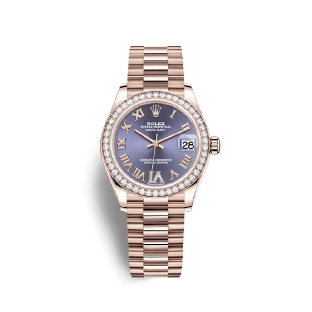 Rolex Datejust 31 Rose Gold / Diamond / Aubergine - Roman / President