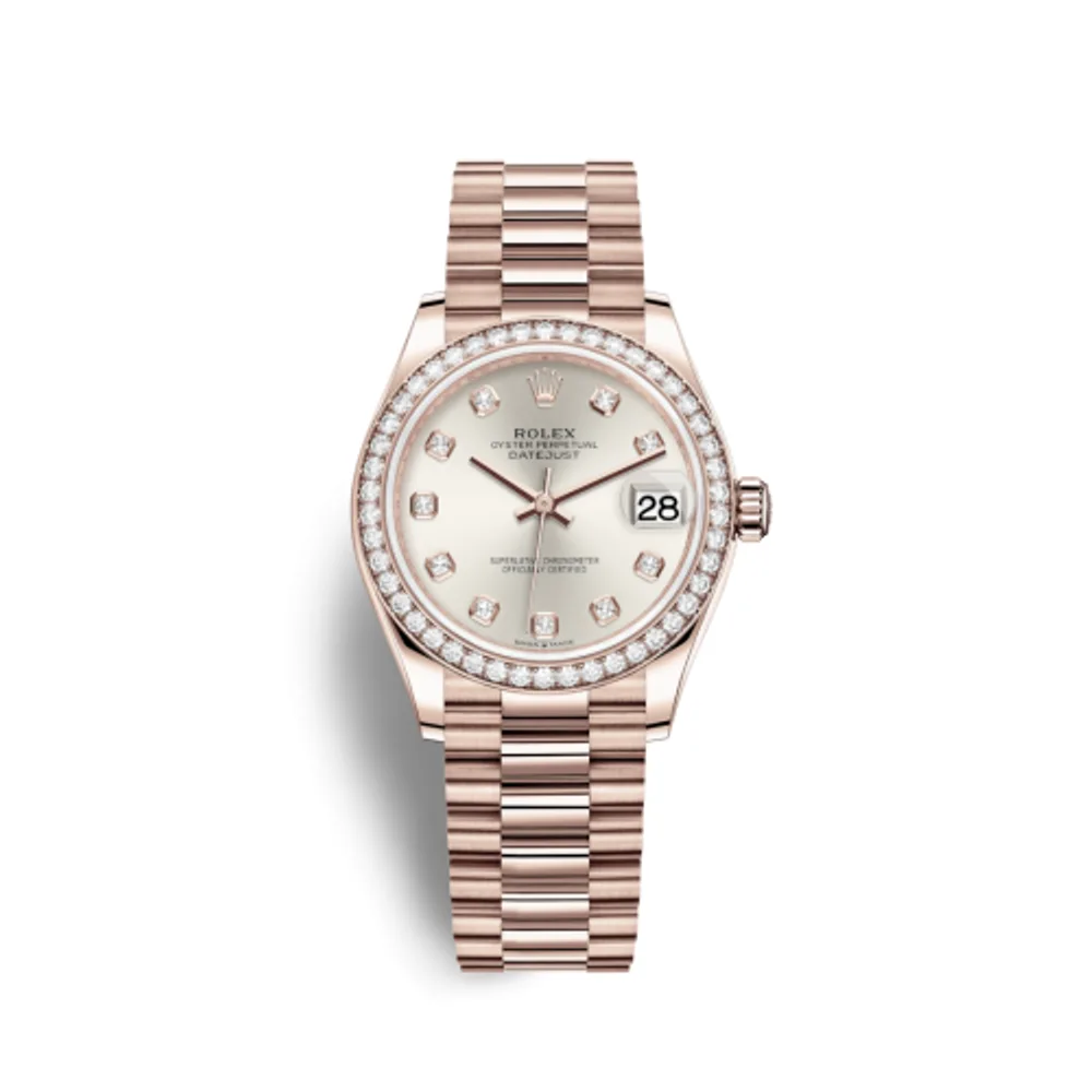 Rolex Datejust 31 Rose Gold / Diamond / Silver - Diamond / President