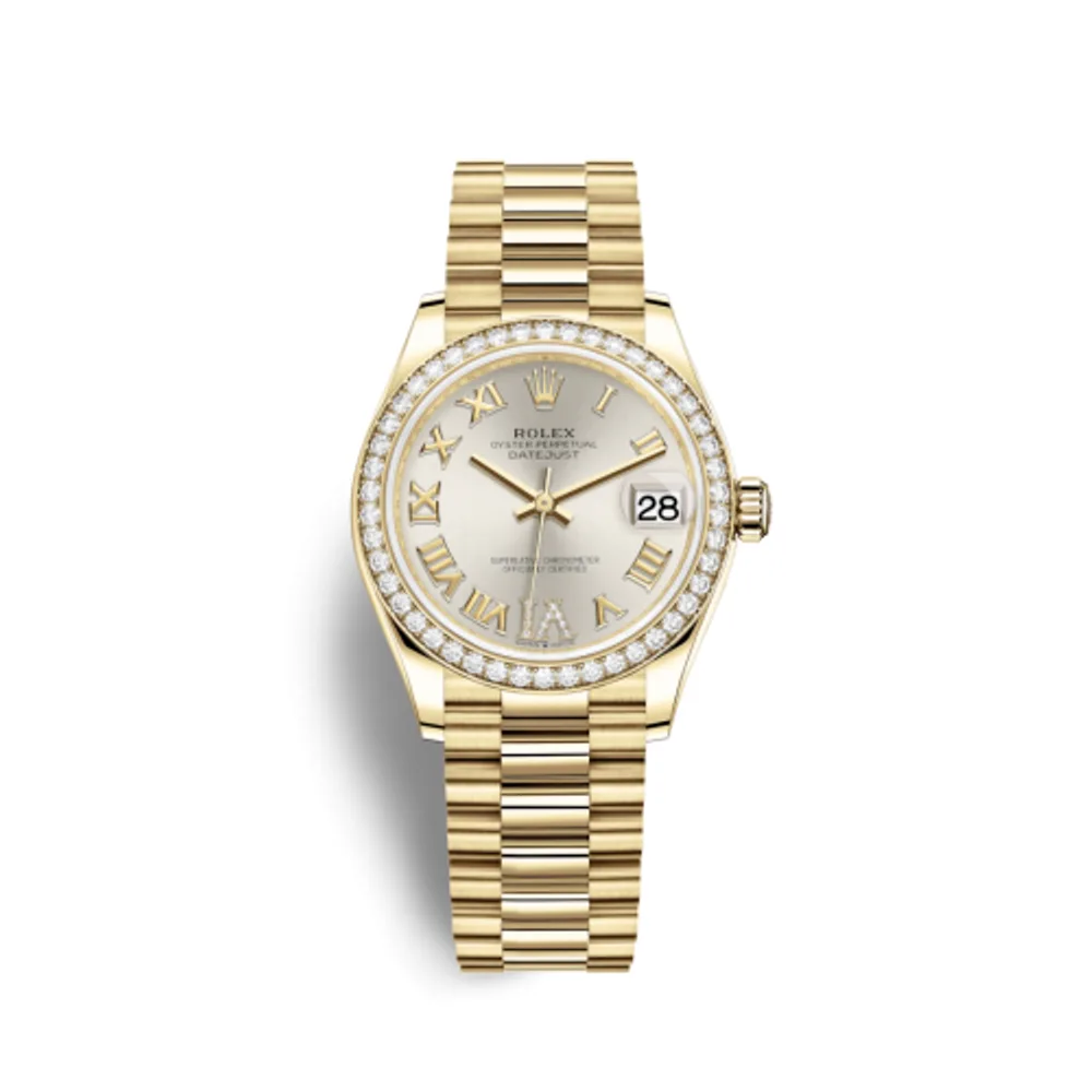 Rolex Datejust 31 Yellow Gold / Diamond / Silver - Roman / President