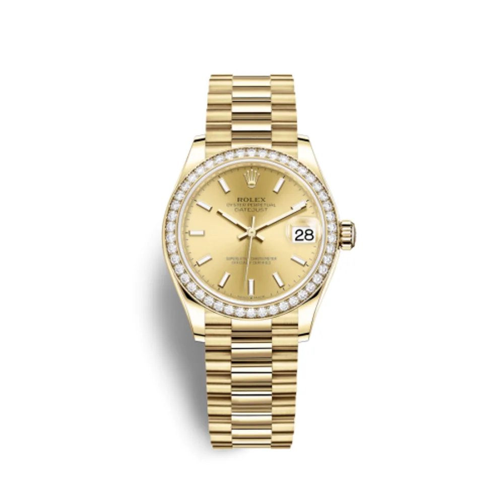 Rolex Datejust 31 Yellow Gold / Diamond / Champagne / President