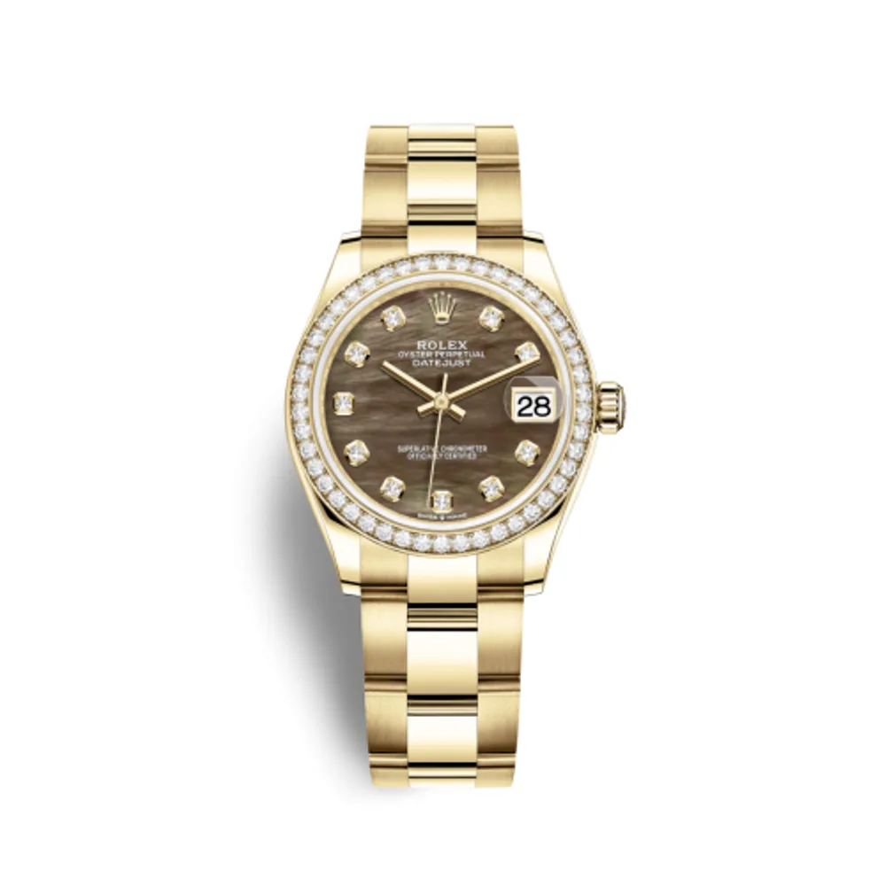 Rolex Datejust 31 Yellow Gold / Diamond / Black MOP / Oyster