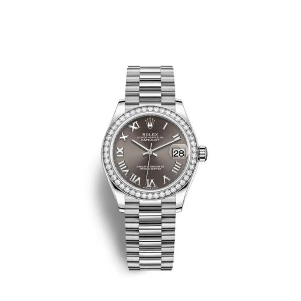 Rolex Datejust 31 White Gold Diamond / Grey - Roman