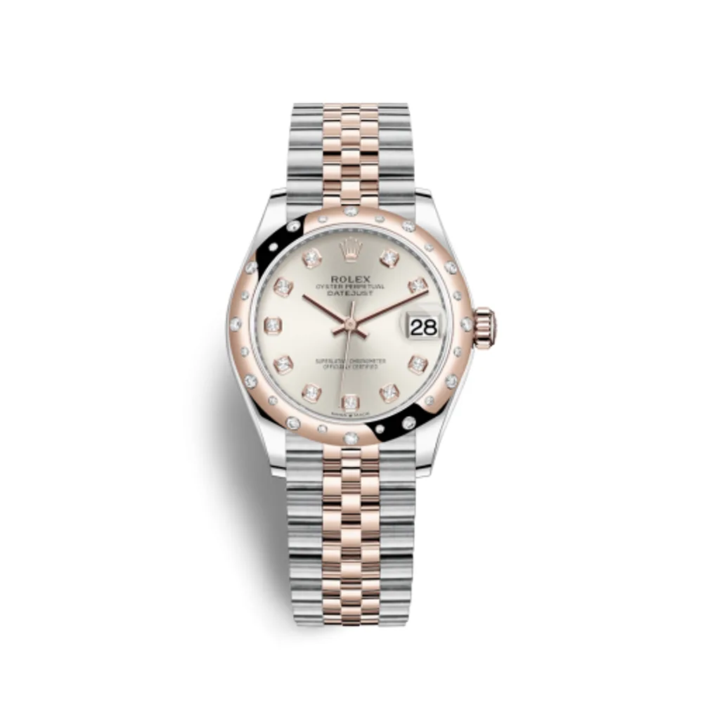 Rolex Datejust 31 Stainless Steel/ Rose Gold / Domed - Diamond / Silver - Diamond / Jubilee