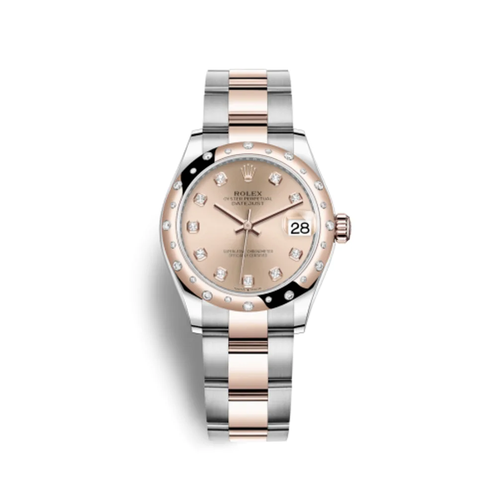 Rolex Datejust 31 Stainless Steel/ Rose Gold / Domed - Diamond / Rose - Diamond / Oyster