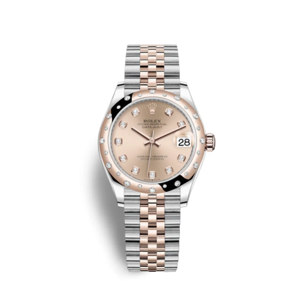 Rolex Datejust 31 Stainless Steel/ Rose Gold / Domed - Diamond / Rose - Diamond / Jubilee