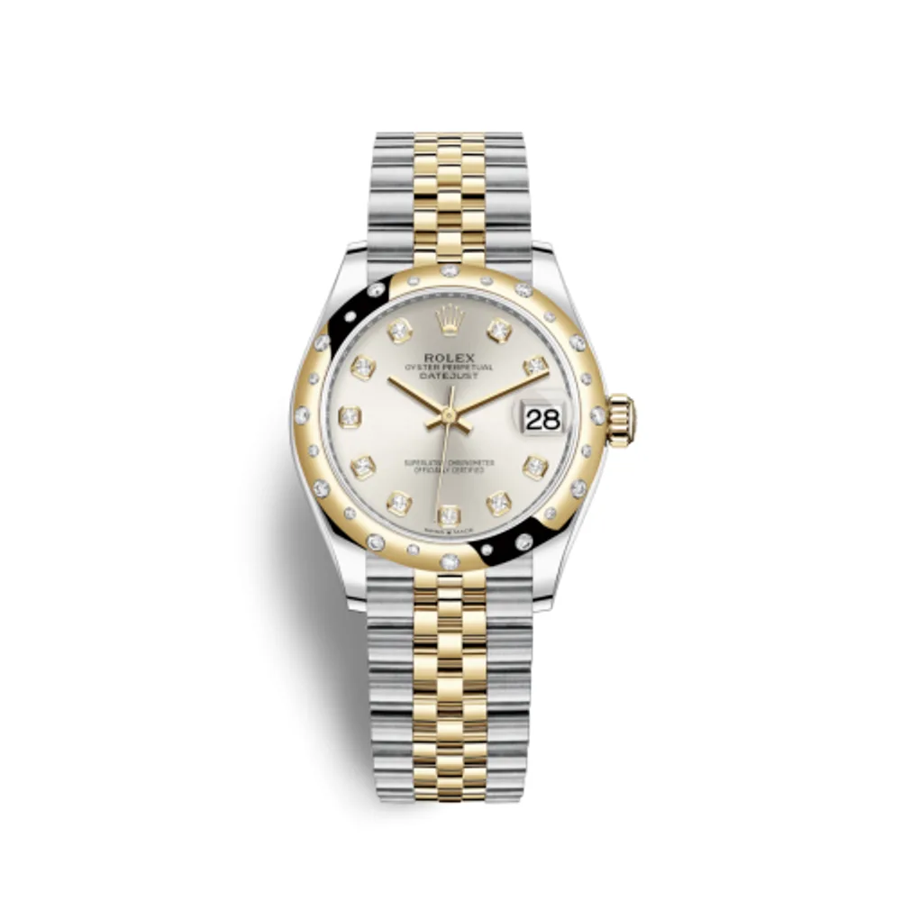 Rolex Datejust 31 Stainless Steel / Yellow Gold / Domed - Diamond / Silver - Diamond / Jubilee