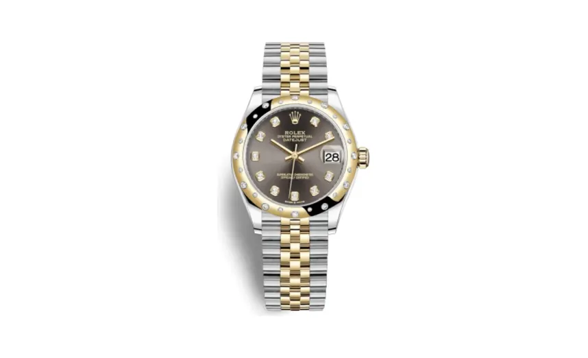 Rolex Datejust 31 Stainless Steel / Yellow Gold / Domed - Diamond / Grey - Diamond / Jubilee