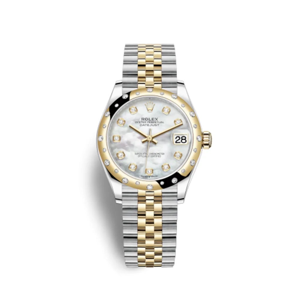 Rolex Datejust 31 Stainless Steel / Yellow Gold / Domed - Diamond / MOP / Jubilee