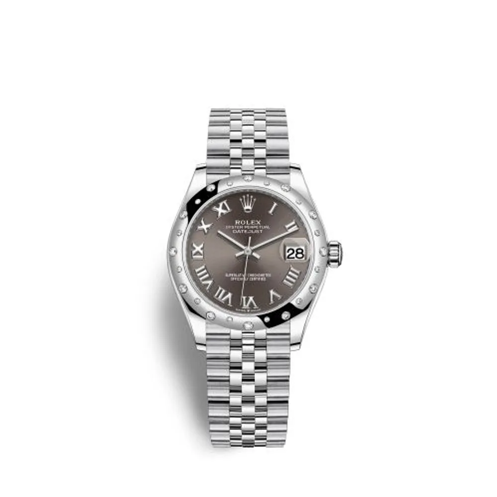 Rolex Datejust 31 Stainless Steel Domed Diamond / Jubilee / Grey - Roman