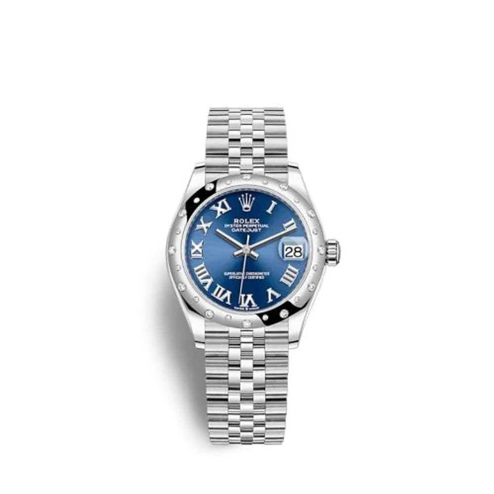 Rolex Datejust 31 Stainless Steel / Domed - Diamond / Blue - Roman / Jubilee