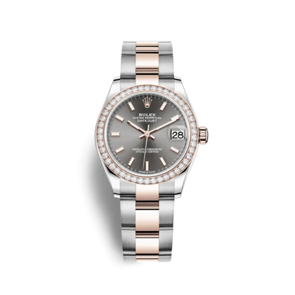 Rolex Datejust 31 Stainless Steel/ Rose Gold / Diamond / Grey / Oyster