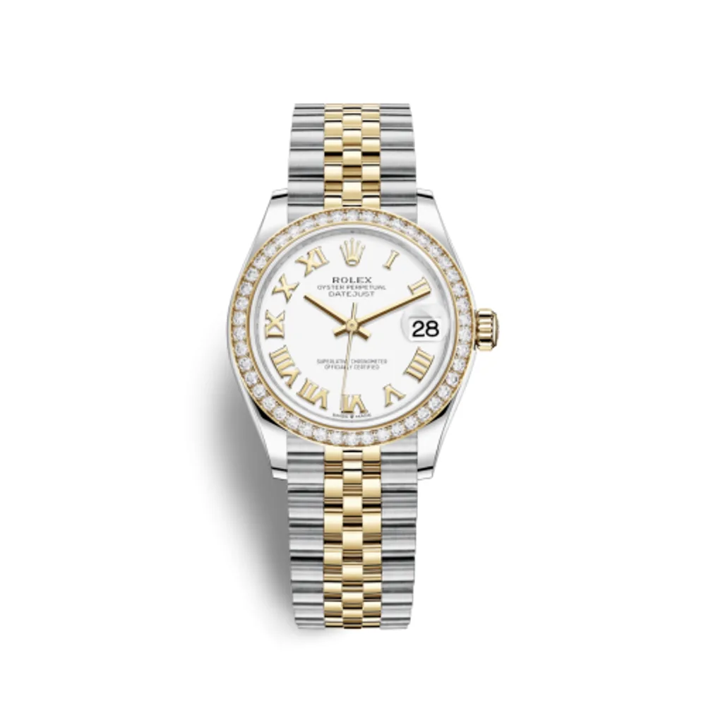 Rolex Datejust 31 Stainless Steel / Yellow Gold / Diamond / White - Roman / Jubilee