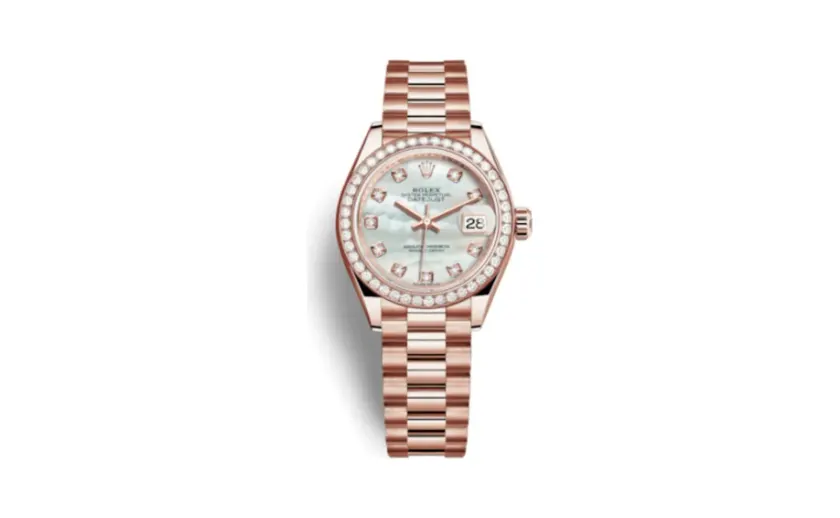 Rolex Lady-Datejust 28 Everose Diamond / President / MOP