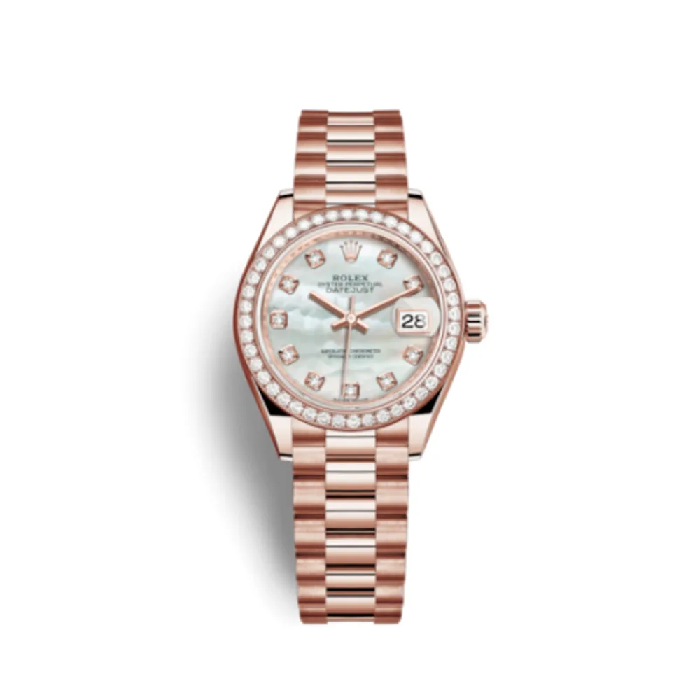 Rolex Lady-Datejust 28 Everose Diamond / President / MOP