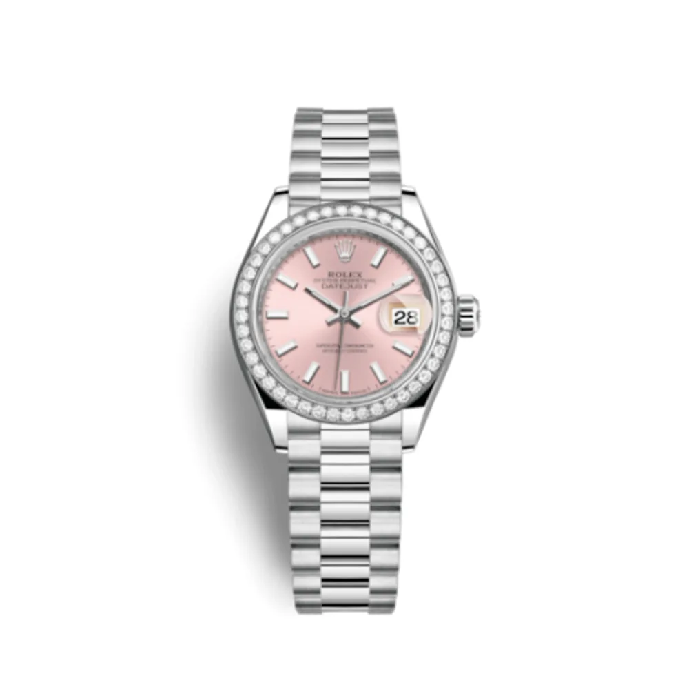 Rolex Lady-Datejust 28 Platinum Diamond / President / Pink