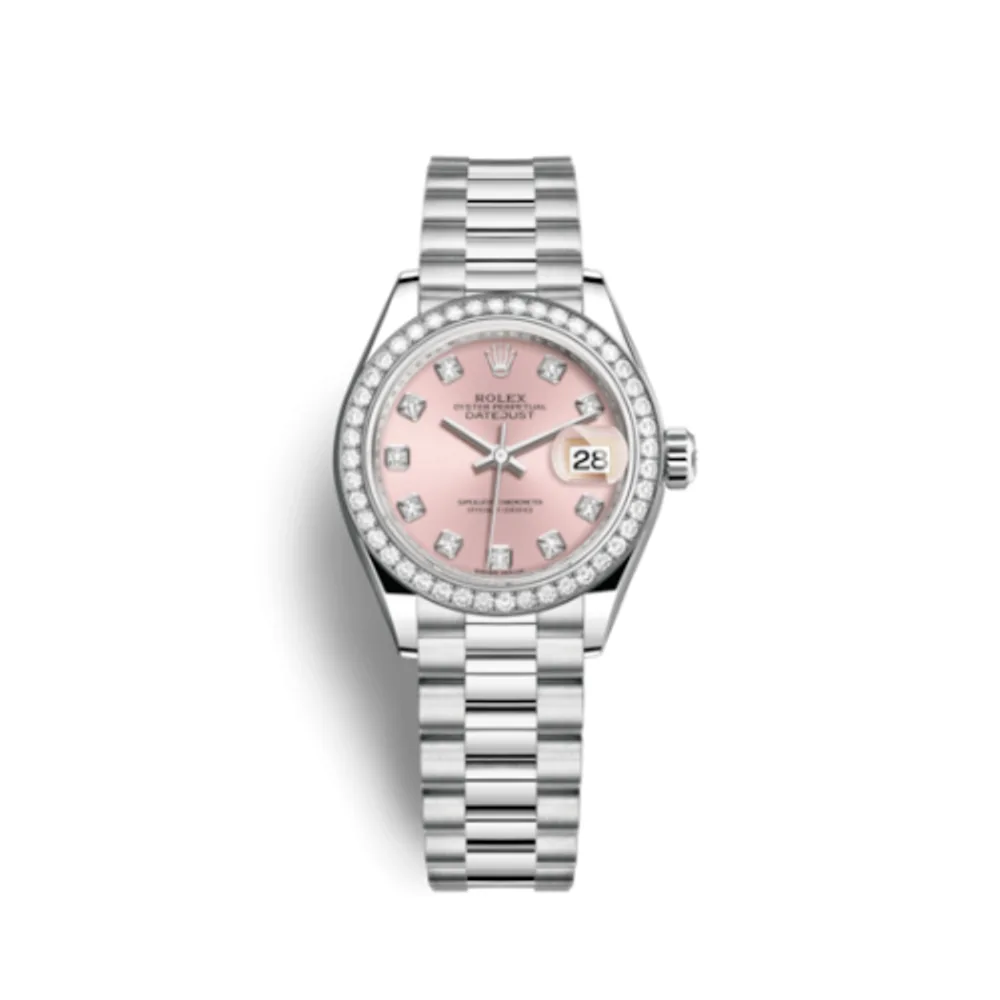 Rolex Lady-Datejust 28 Platinum Diamond / President / Pink Diamond