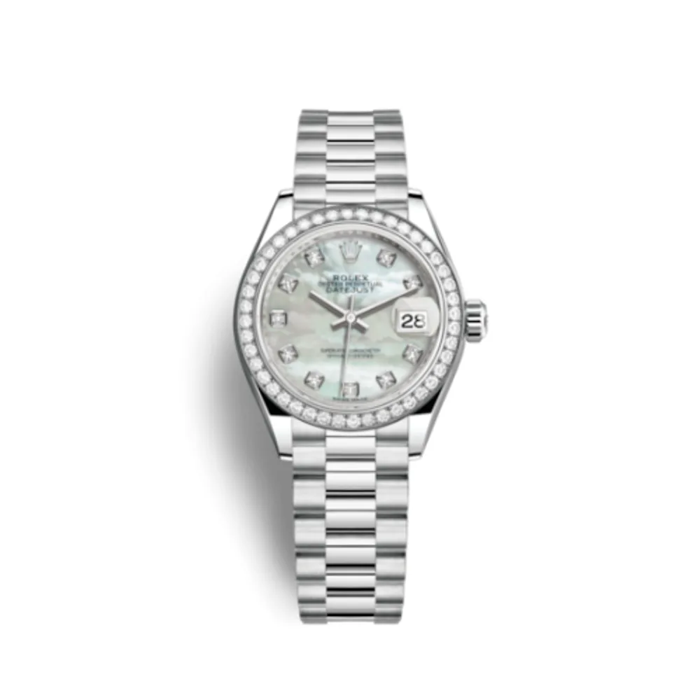 Rolex Lady-Datejust 28 Platinum Diamond / President / MOP