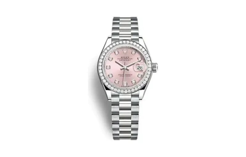 Rolex Lady-Datejust 28 White Gold - Diamond / President / Pink - Diamond
