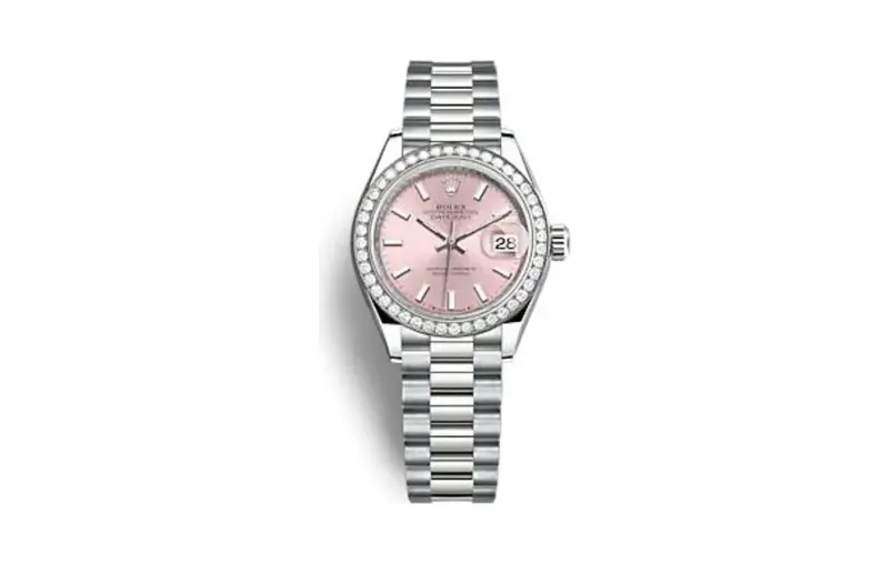 Rolex Lady-Datejust 28 White Gold - Diamond / President / Pink