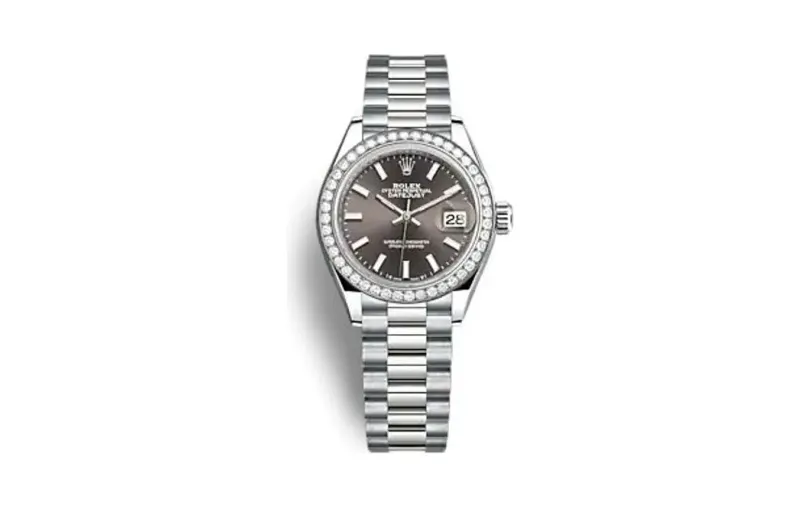 Rolex Lady-Datejust 28 White Gold - Diamond / President / Grey