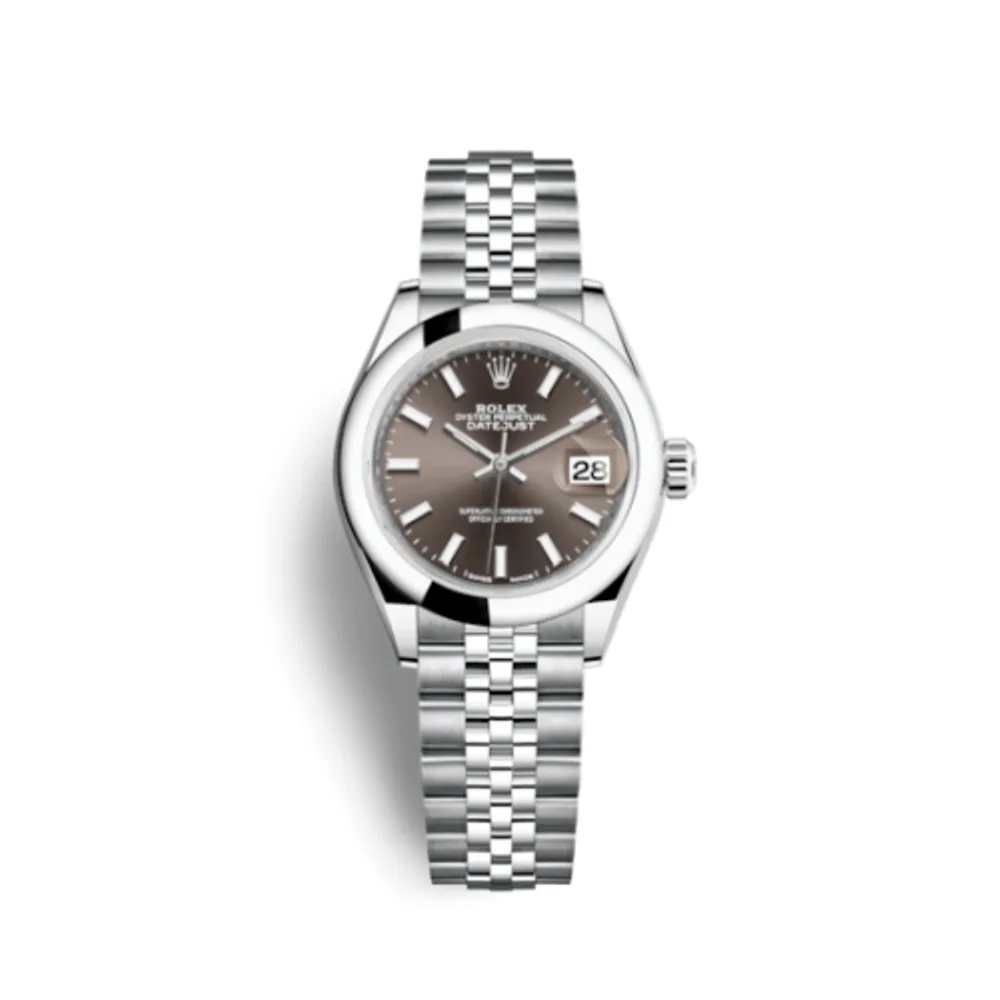 Rolex Lady-Datejust 28 Stainless Steel Domed / Jubilee / Dark Grey
