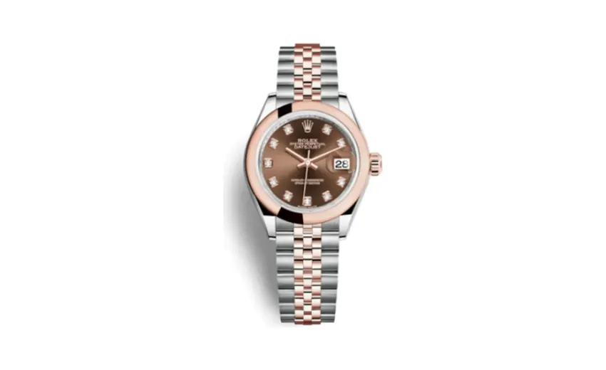 Rolex Lady-Datejust 28 Rolesor Rose Domed / Jubilee / Chocolate Diamond