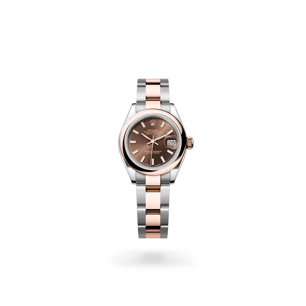 Rolex Lady-Datejust Oyster, 28 mm, Oystersteel and Everose gold, Everose Rolesor, Chocolate dial