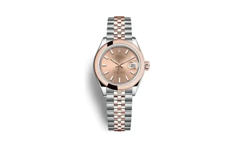 Rolex Lady-Datejust 28 Stainless Steel / Rose Gold / Domed / Rose / Jubilee