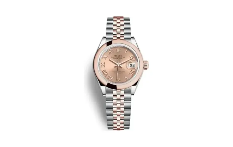 Rolex Lady-Datejust 28 Stainless Steel / Rose Gold / Domed / Rose - Roman / Jubilee