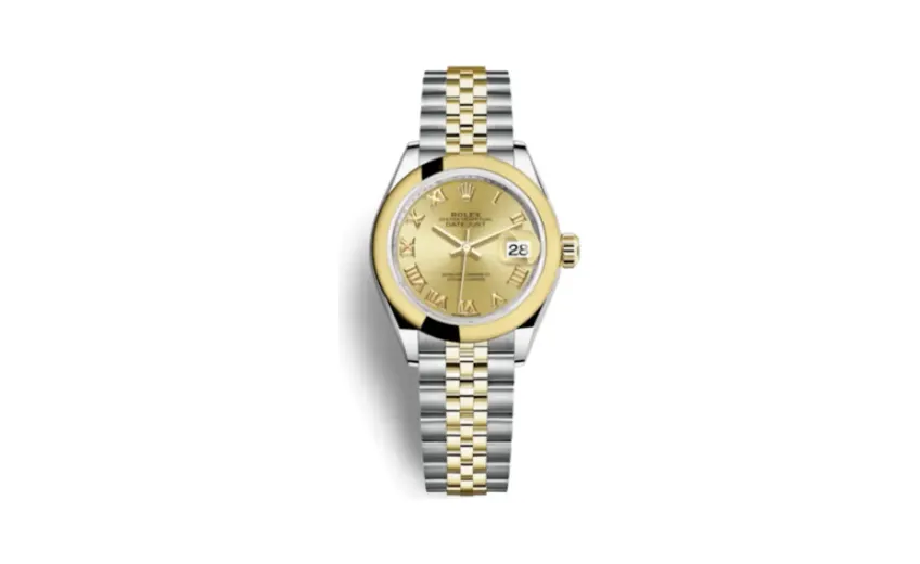Rolex Lady-Datejust 28 Rolesor Yellow Domed / Jubilee / Champagne Roman