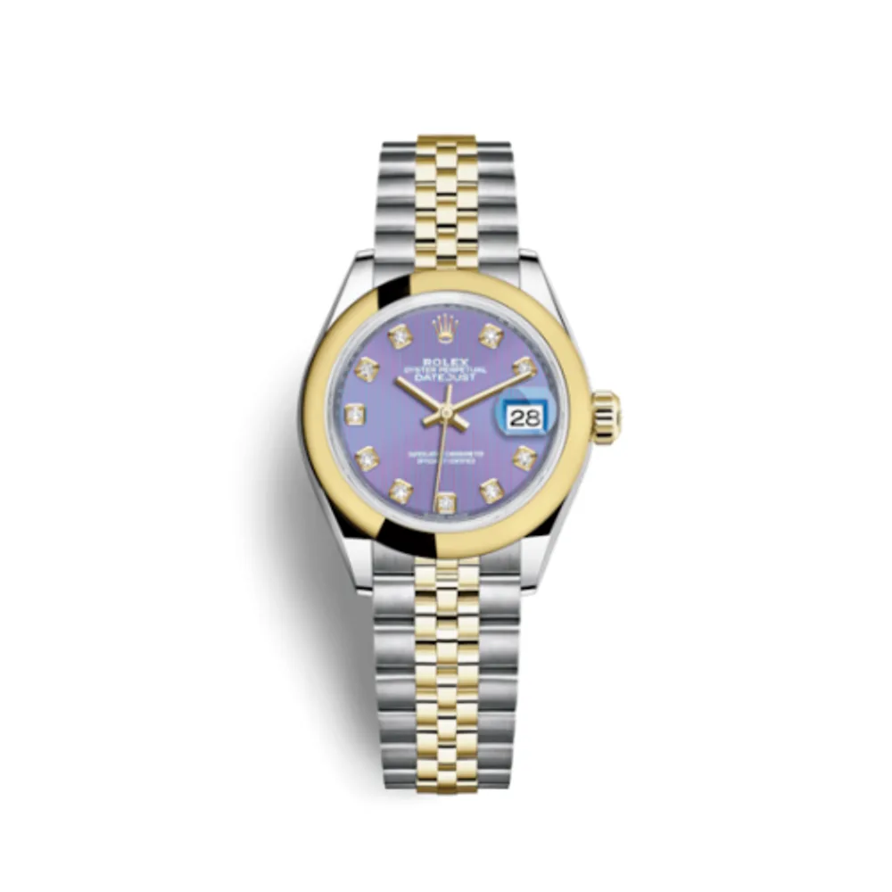 Rolex Lady-Datejust 28 Rolesor Yellow Domed / Jubilee / Lavender Diamond