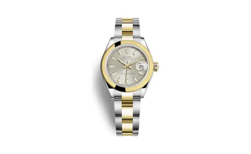 Rolex Lady-Datejust 28 Rolesor Yellow Domed / Oyster / Silver