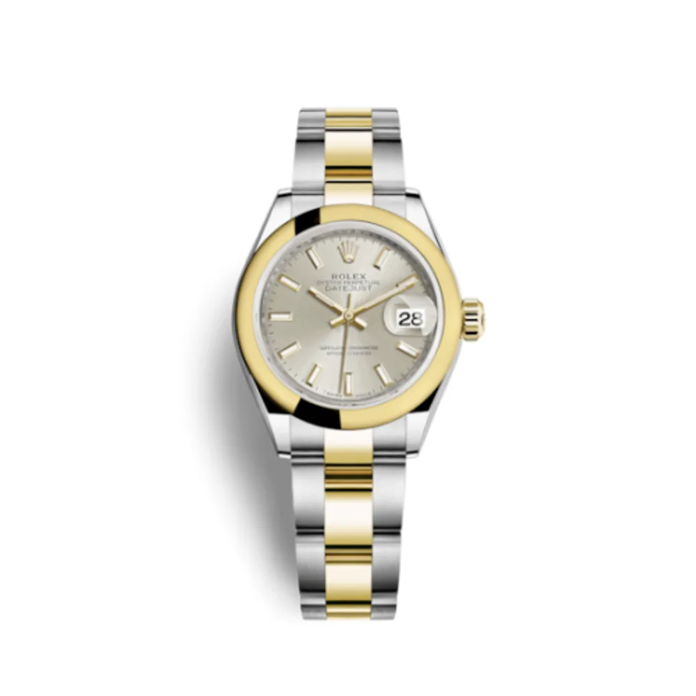 Rolex Lady-Datejust 28 Rolesor Yellow Domed / Oyster / Silver